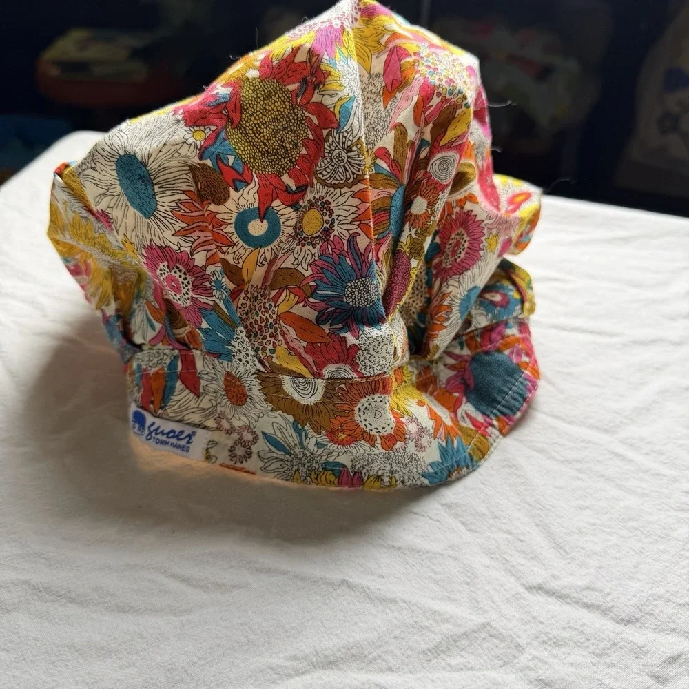 Tomm Hanes bouffant scrub cap Floral Print, Adjustable Sizing Surgery Hat Doctor